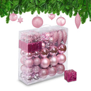 Weihnachtskugeln im 110er-Set Rosa-Silber von Relaxdays