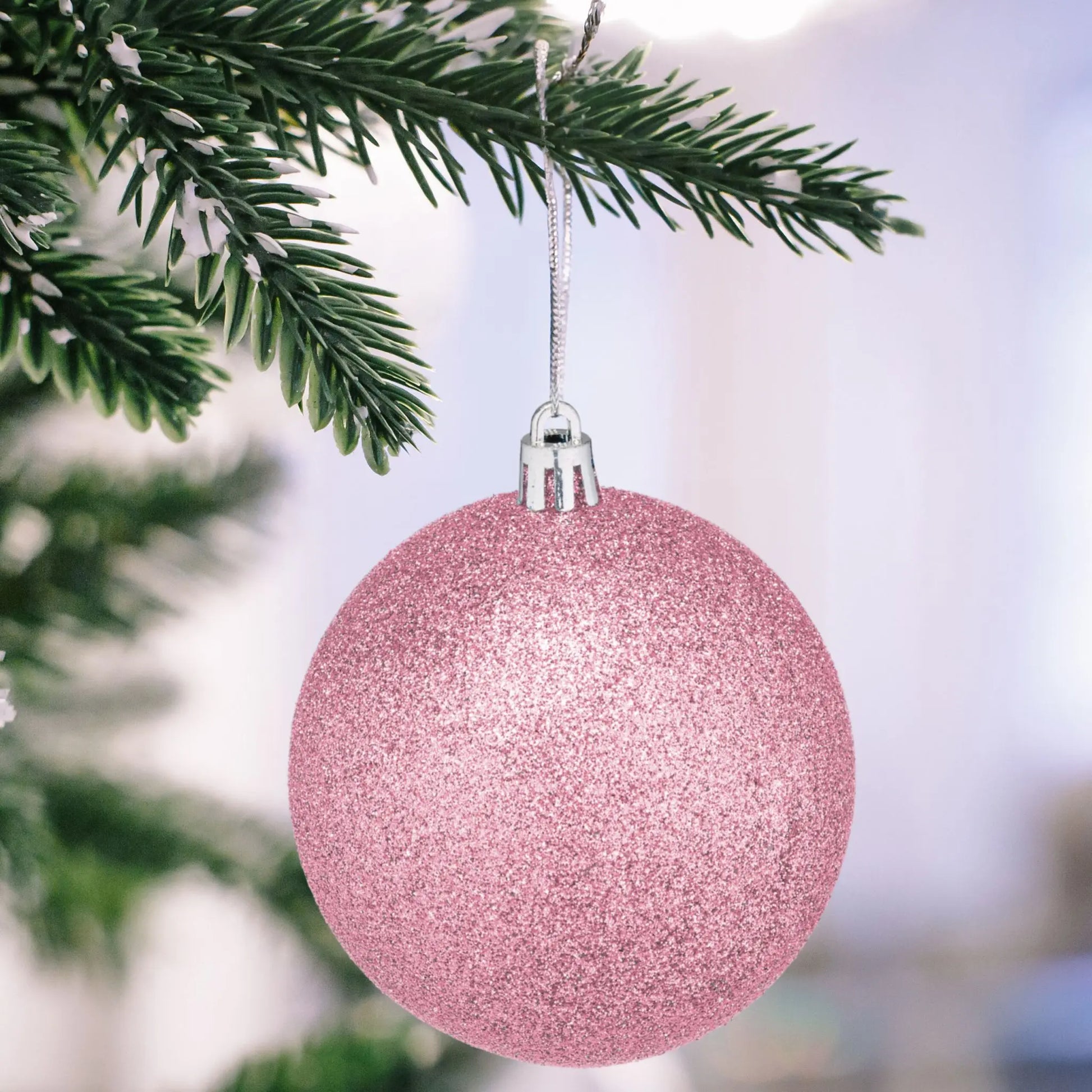 Weihnachtskugeln im 110er-Set Rosa-Silber von Relaxdays