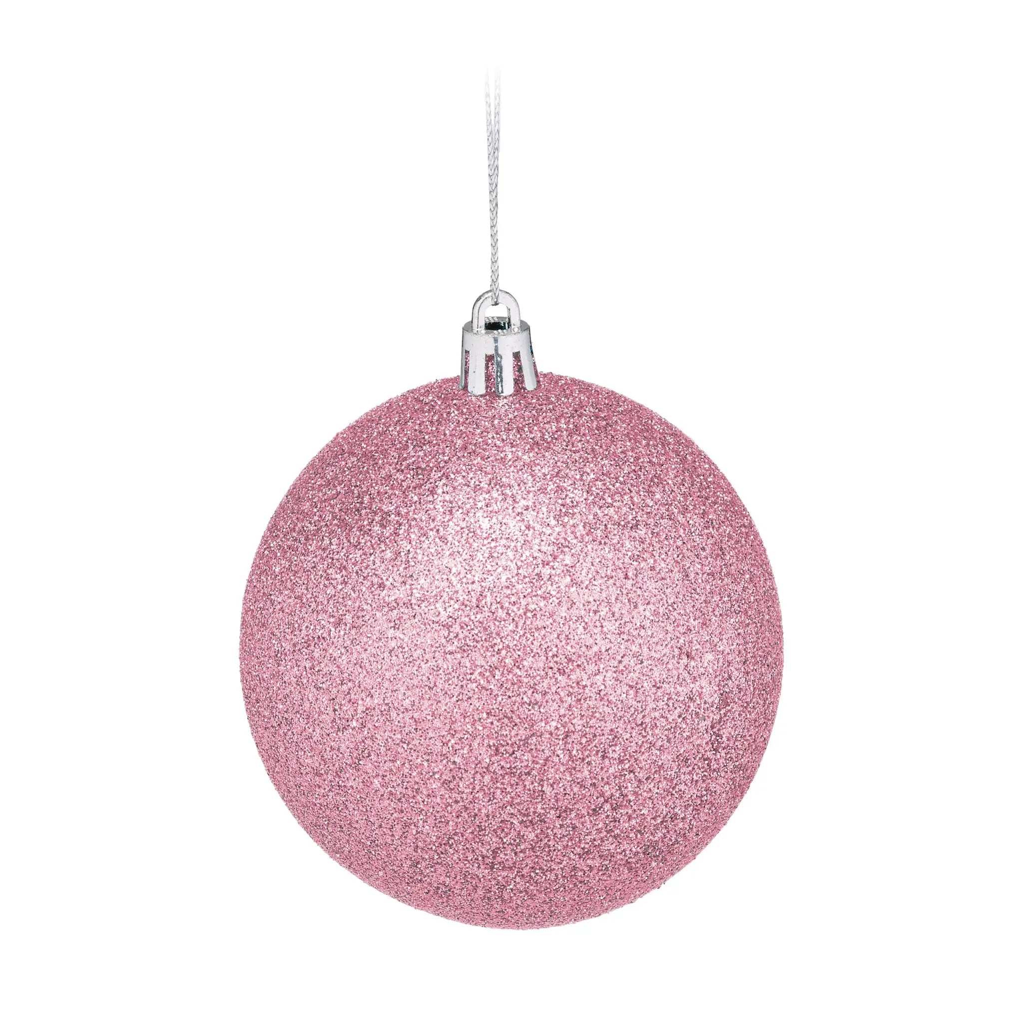 Weihnachtskugeln im 110er-Set Rosa-Silber von Relaxdays