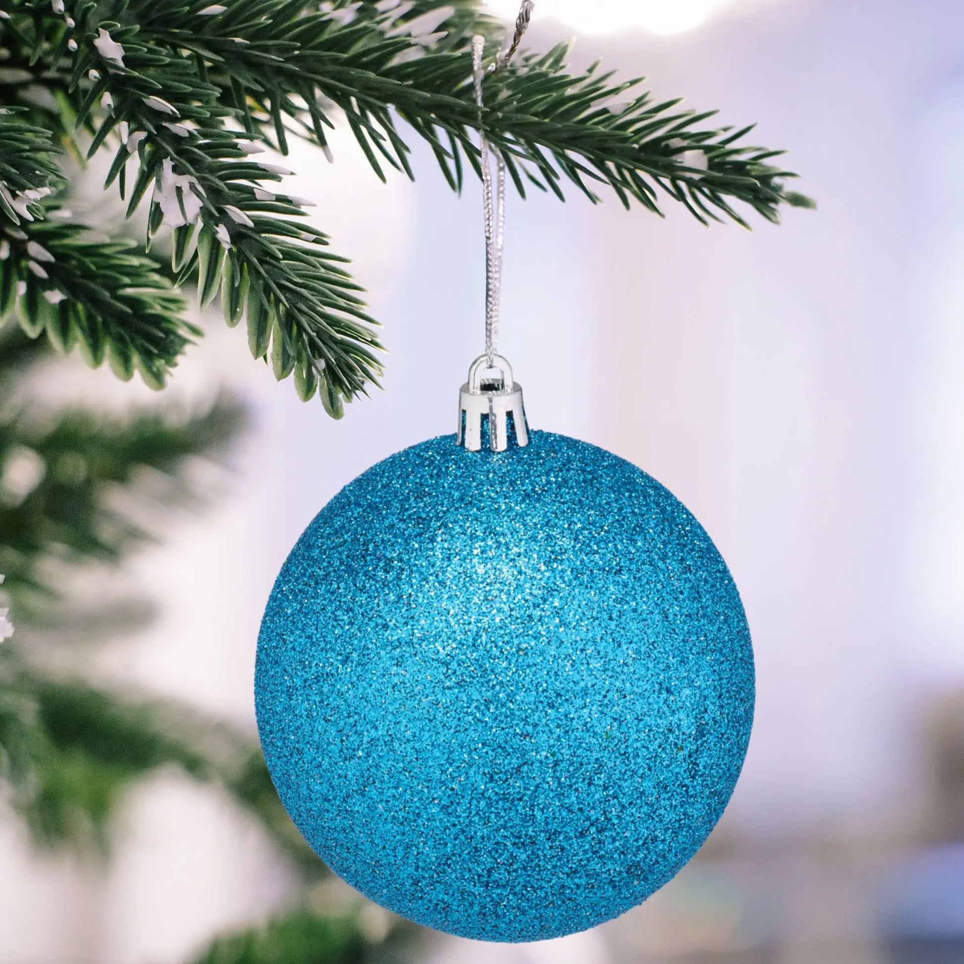 Weihnachtskugeln im 110er-Set Türkis-Silber von guteszeug.ch