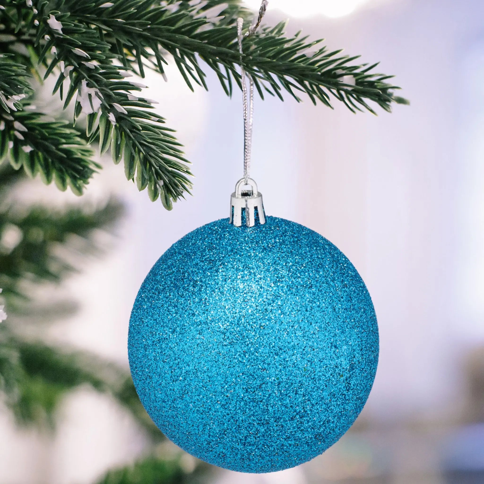 Weihnachtskugeln im 110er-Set Türkis-Silber von guteszeug.ch