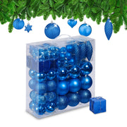 Weihnachtskugeln im 110er-Set Blau-Silber von Relaxdays