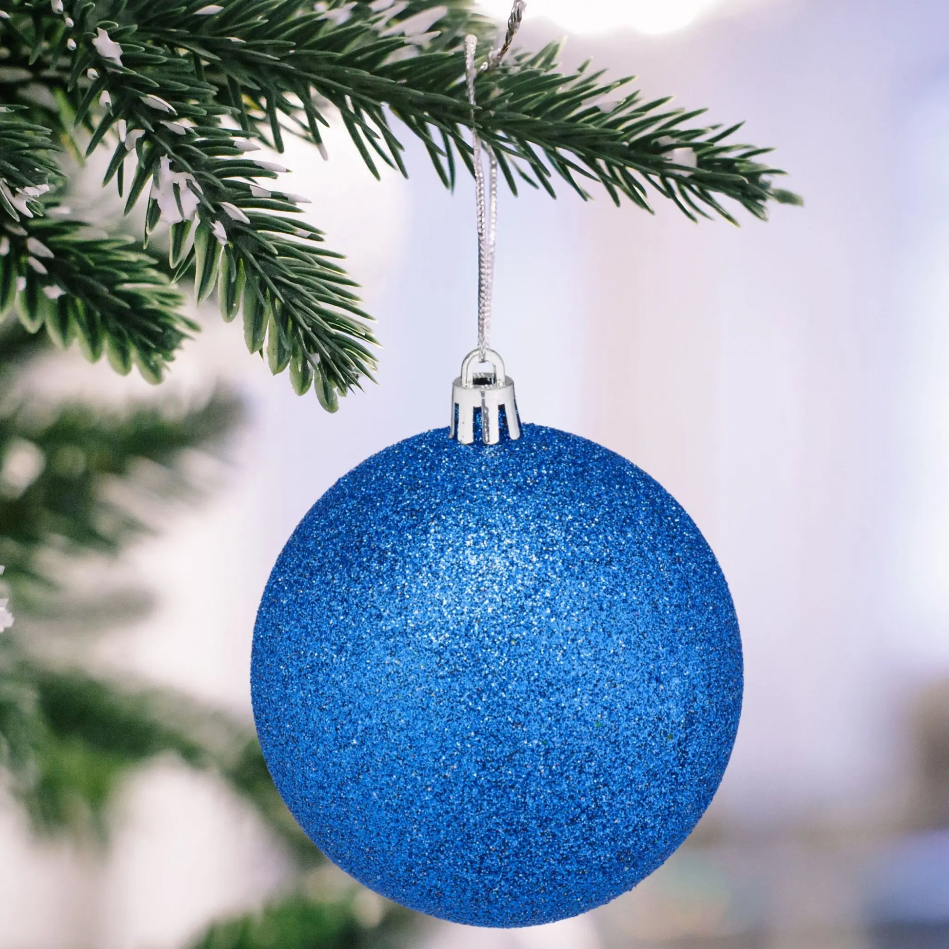 Weihnachtskugeln im 110er-Set Blau-Silber von Relaxdays