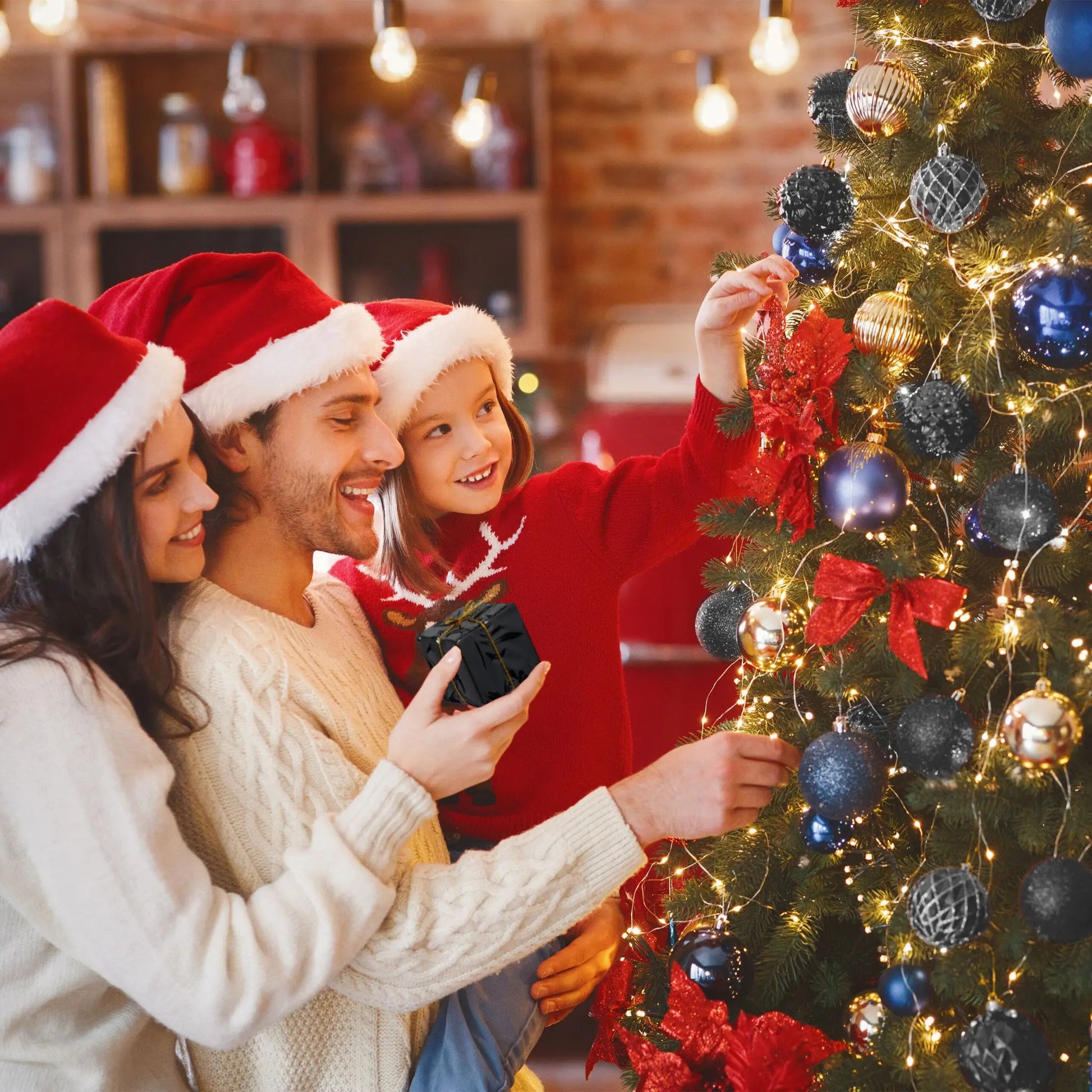 Weihnachtskugeln im 110er-Set Gold-Schwarz-Silber von Relaxdays