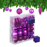 Weihnachtskugeln im 110er-Set Pink-Silber von Relaxdays