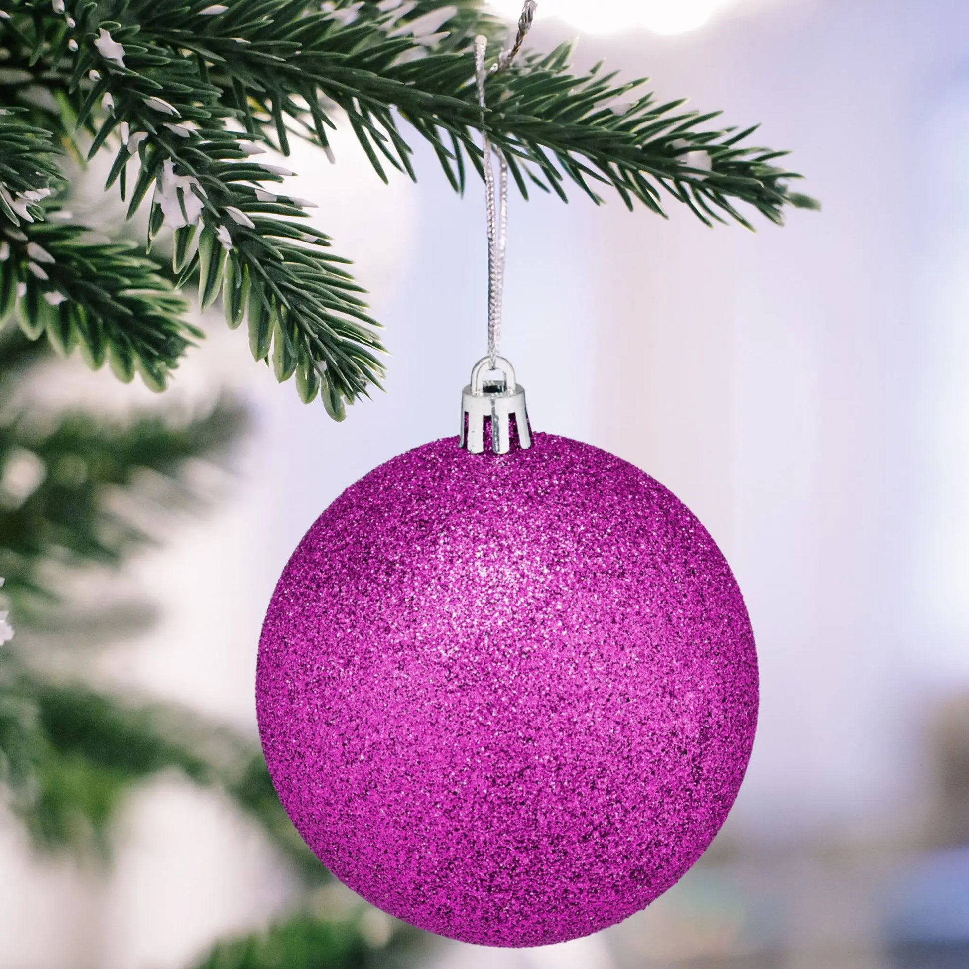 Weihnachtskugeln im 110er-Set Pink-Silber von Relaxdays