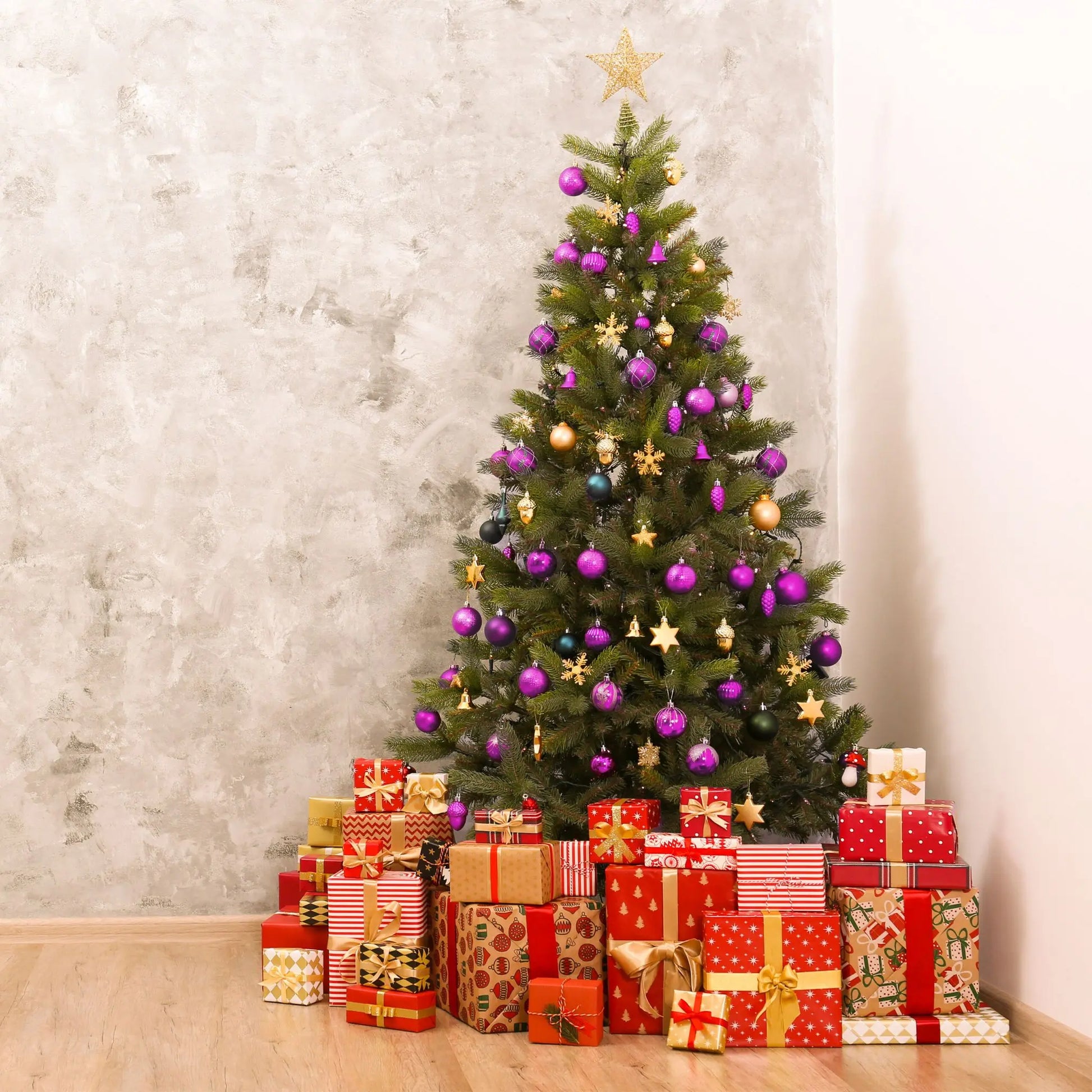 Weihnachtskugeln im 110er-Set Pink-Silber von Relaxdays
