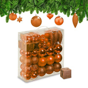 Weihnachtskugeln im 110er-Set Orange-Silber von Relaxdays