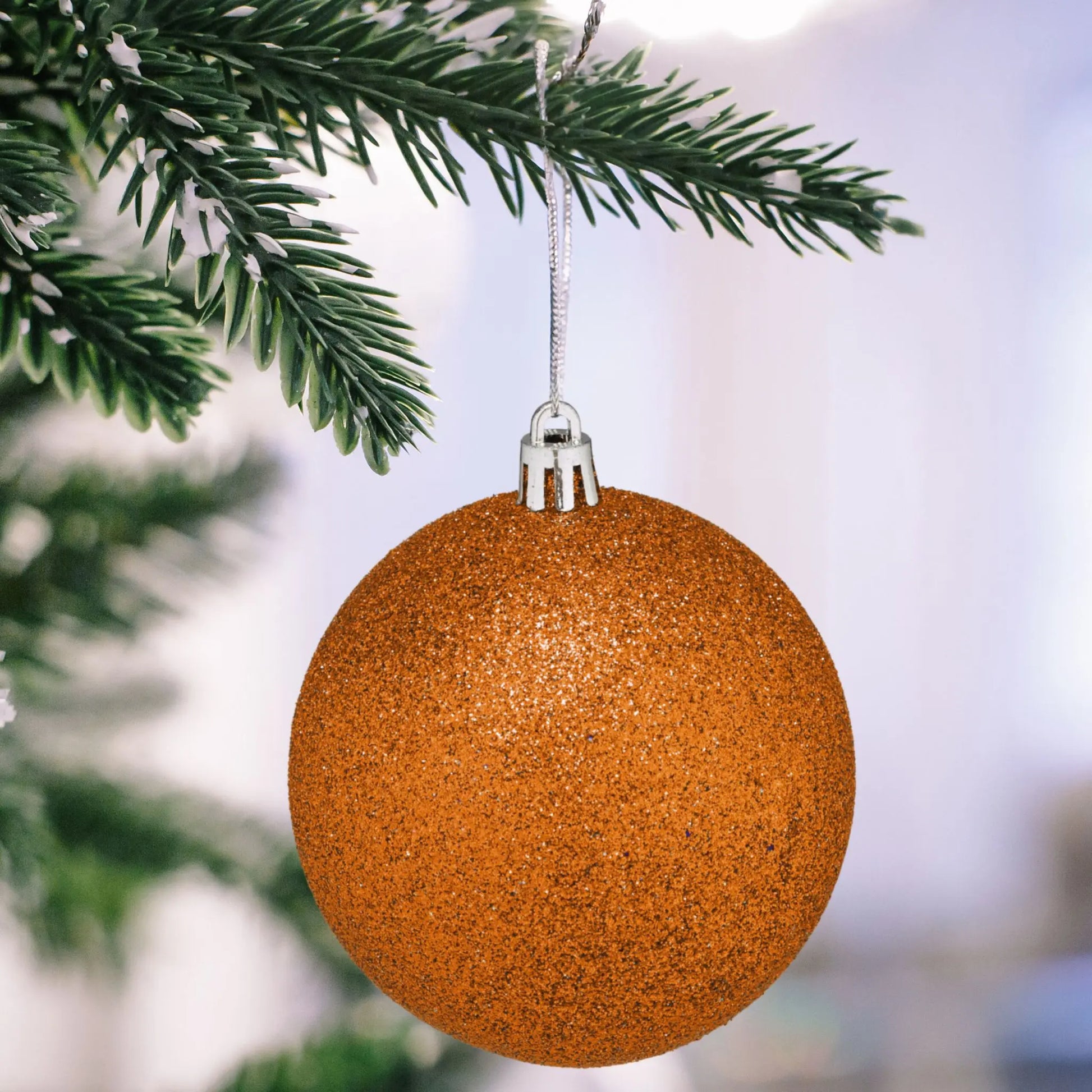 Weihnachtskugeln im 110er-Set Orange-Silber von Relaxdays