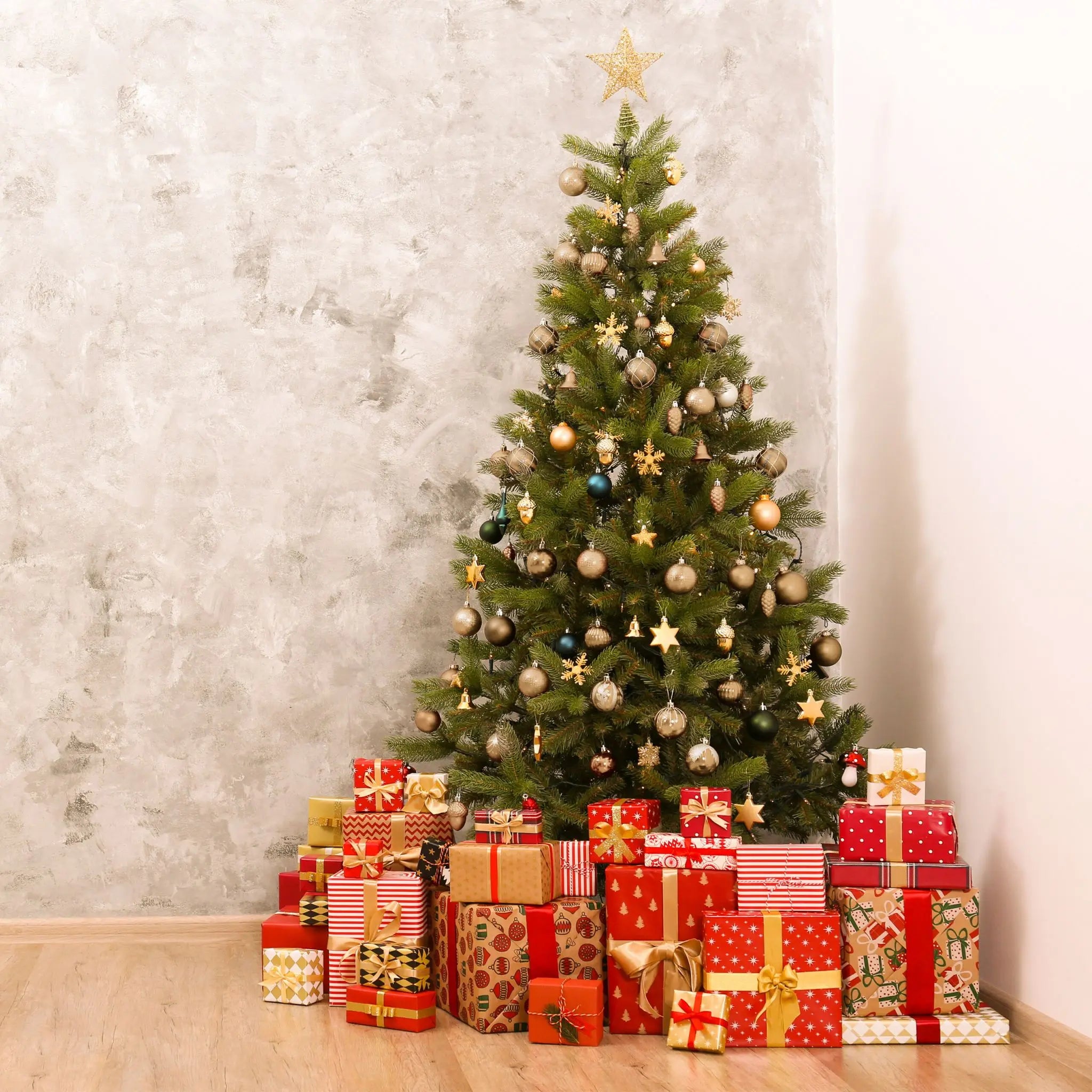 Weihnachtskugeln im 110er-Set Orange-Silber von Relaxdays