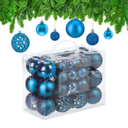 Weihnachtskugeln im 50er-Set Blau-Silber von Relaxdays
