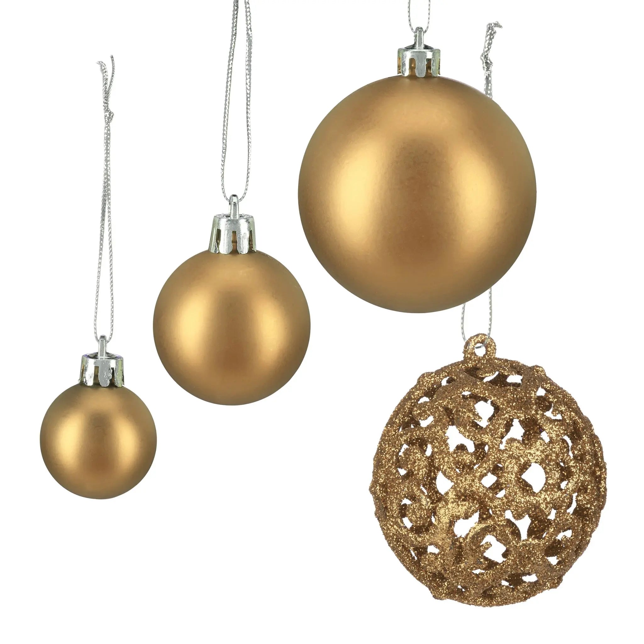 Weihnachtskugeln im 50er-Set Gold-Silber von Relaxdays