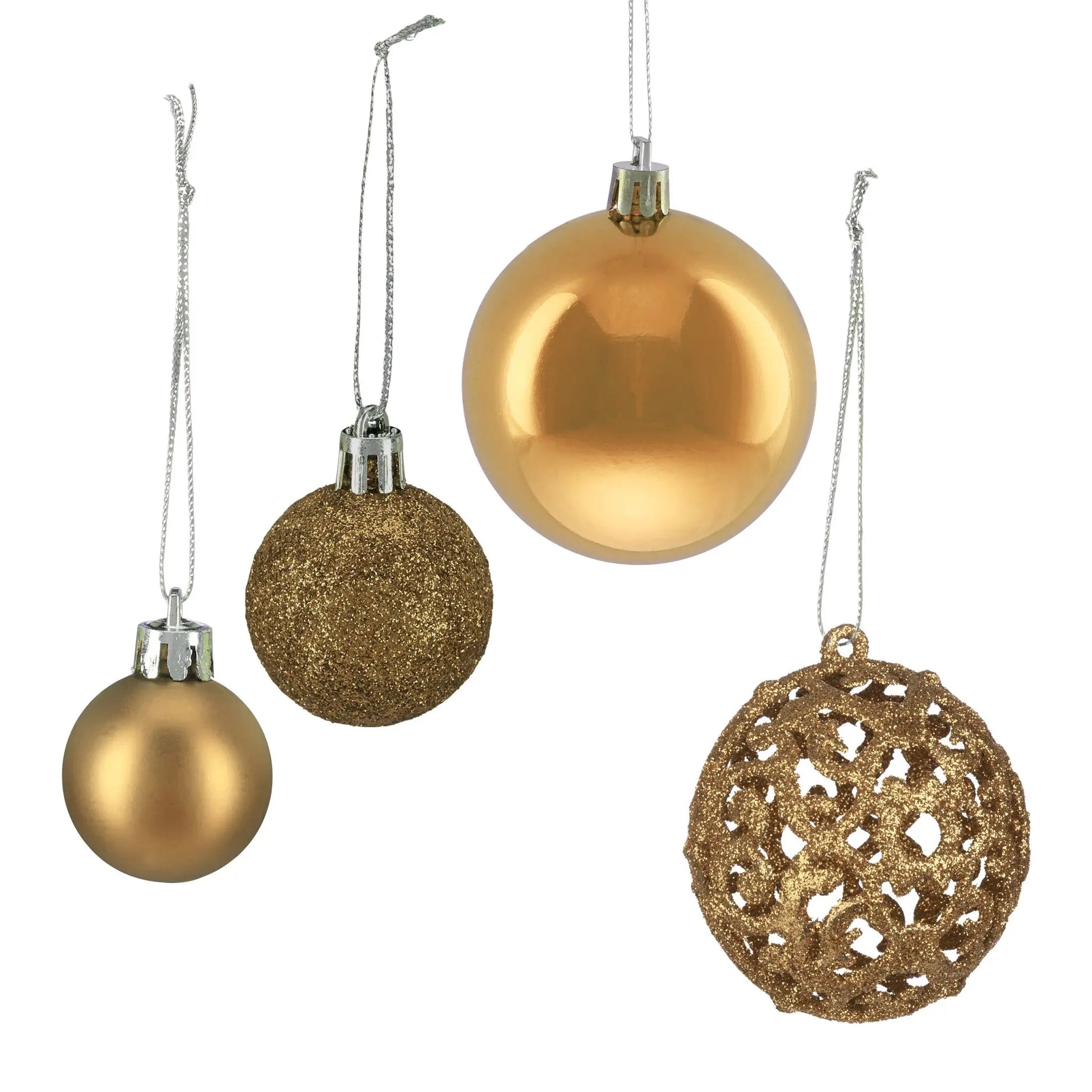 Weihnachtskugeln im 50er-Set Gold-Silber von Relaxdays