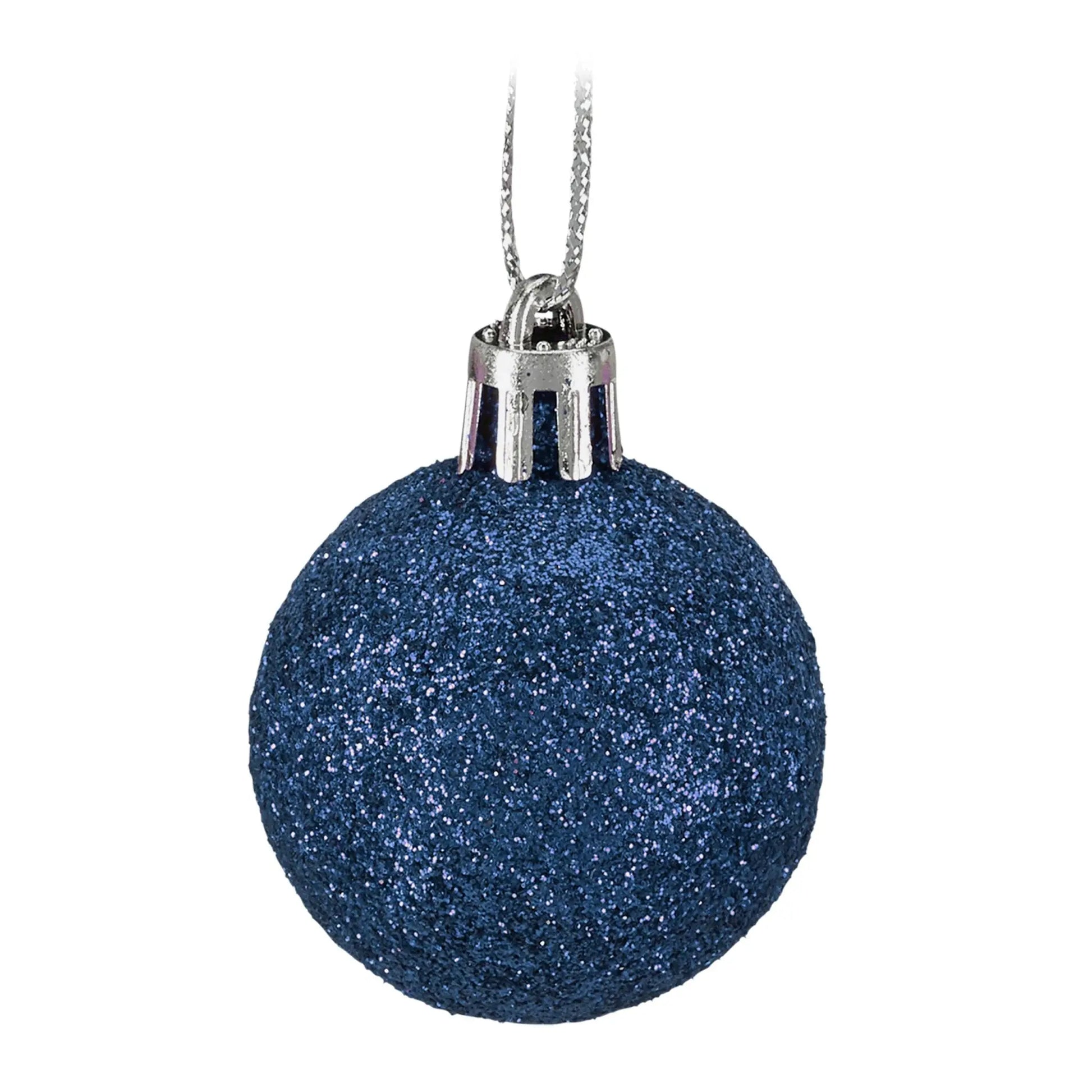 Weihnachtskugeln im 50er-Set Dunkelblau-Silber von Relaxdays