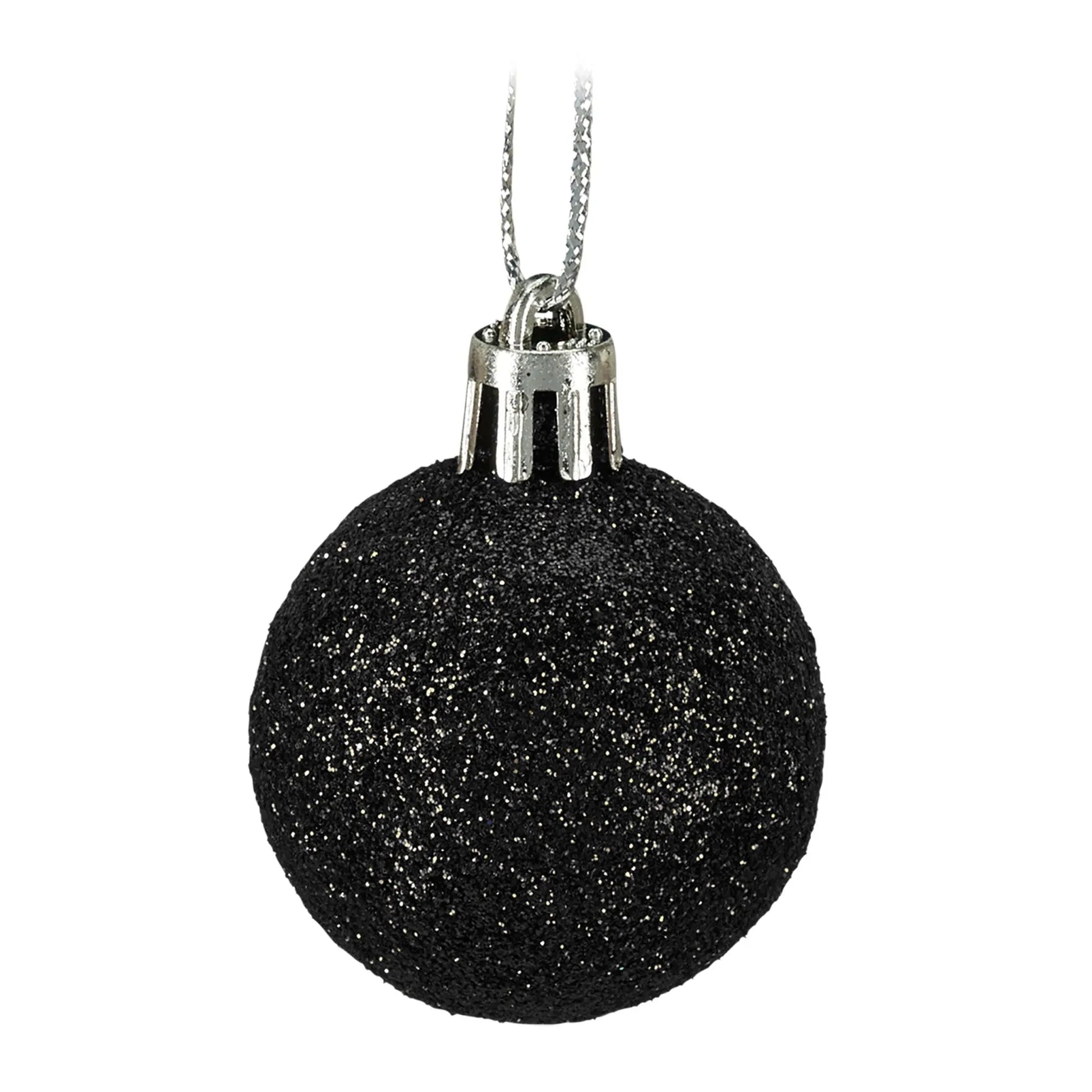 Weihnachtskugeln im 50er-Set Schwarz-Silber von Relaxdays