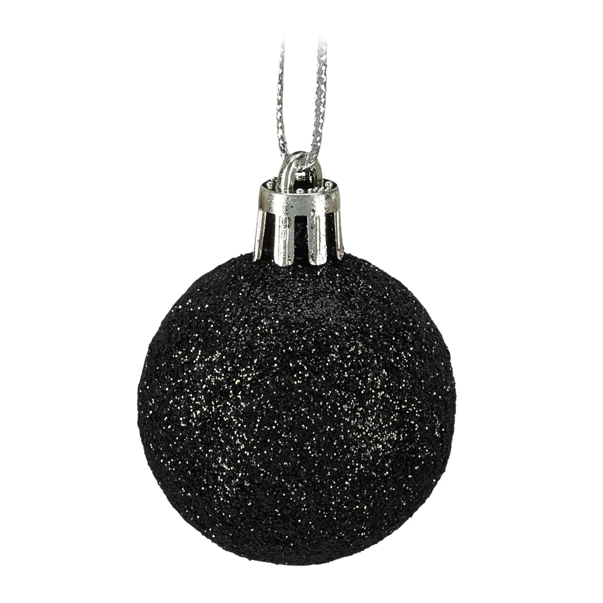 Weihnachtskugeln im 50er-Set Schwarz-Silber von Relaxdays