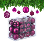 Weihnachtskugeln im 50er-Set Pink-Silber von Relaxdays