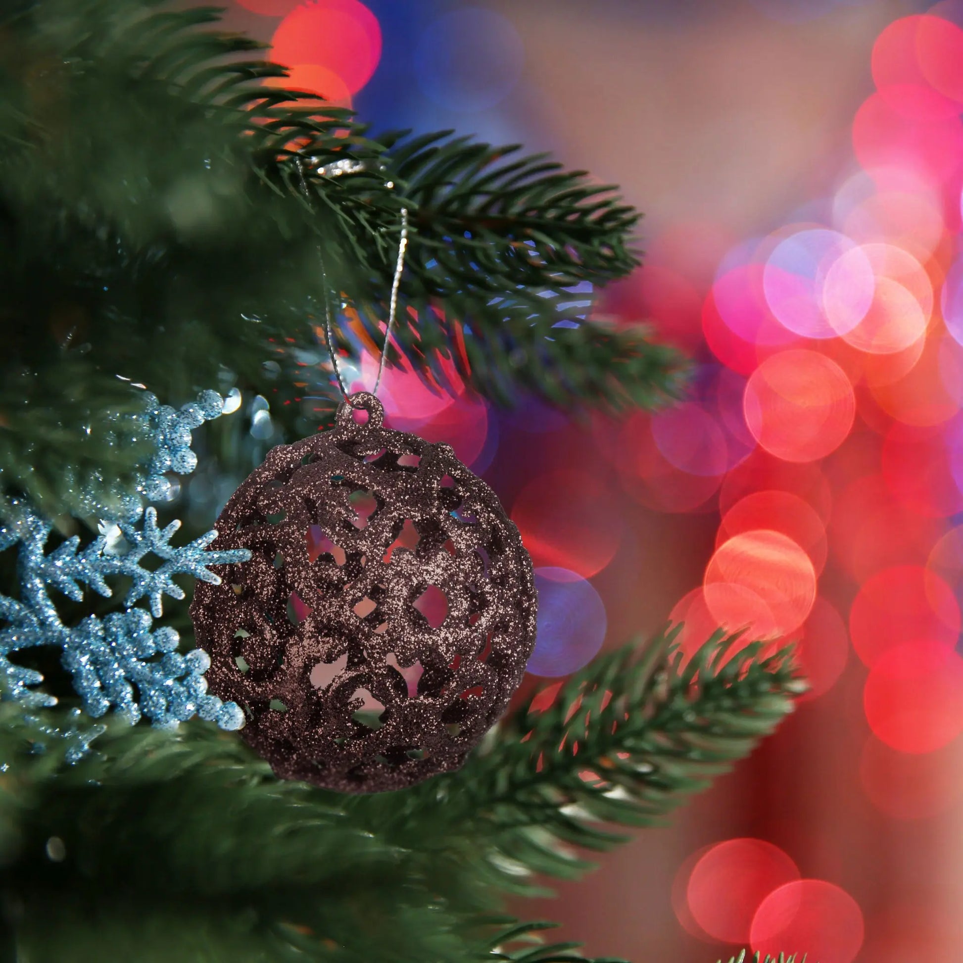 Weihnachtskugeln im 50er-Set Braun-Silber von Relaxdays