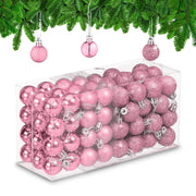 Weihnachtskugeln im 96er-Set Rosa-Silber von Relaxdays
