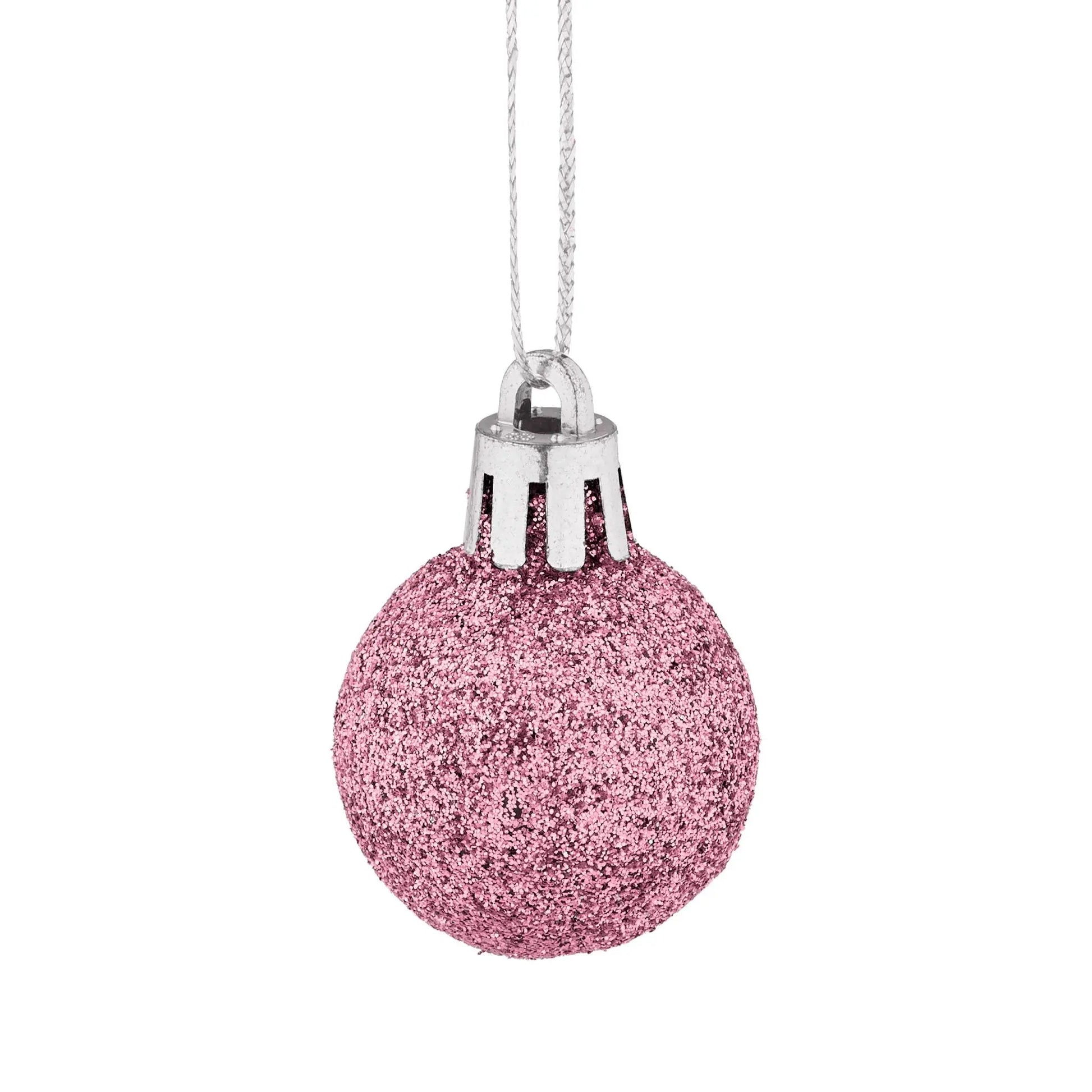 Weihnachtskugeln im 96er-Set Rosa-Silber von Relaxdays