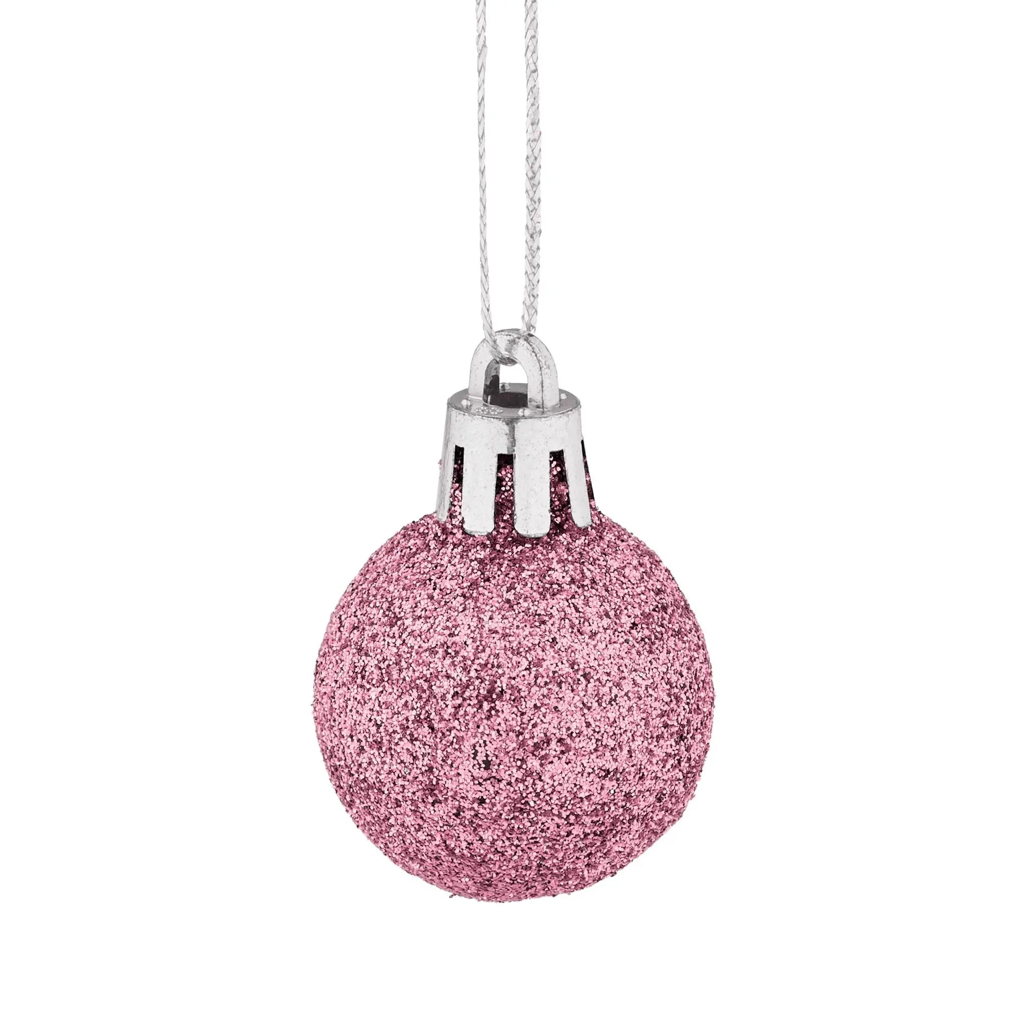Weihnachtskugeln im 96er-Set Rosa-Silber von Relaxdays