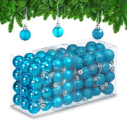 Weihnachtskugeln im 96er-Set Türkis-Silber von Relaxdays