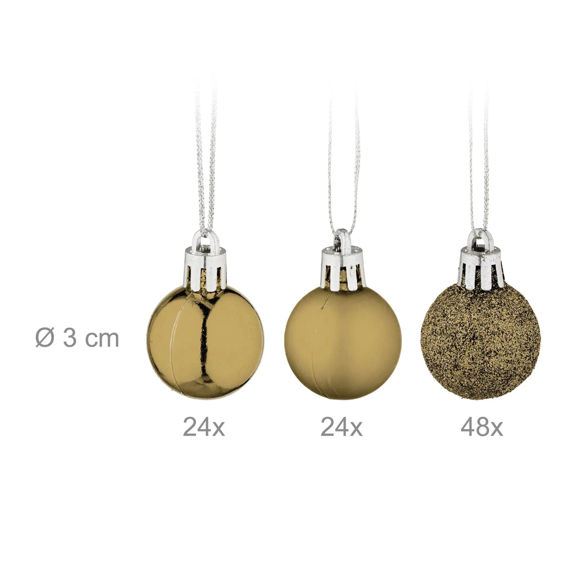Weihnachtskugeln im 96er-Set Gold-Silber von Relaxdays