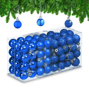 Weihnachtskugeln im 96er-Set Dunkelblau-Silber von Relaxdays