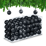 Weihnachtskugeln im 96er-Set Schwarz-Silber von Relaxdays