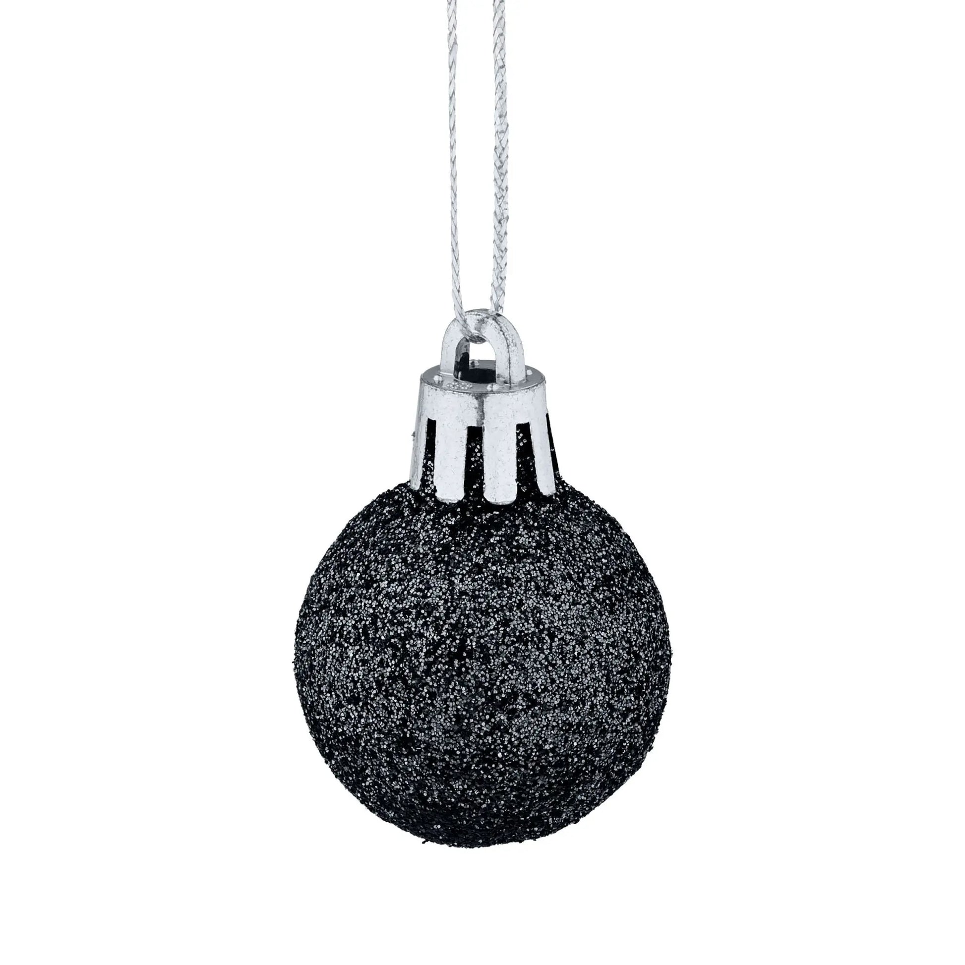 Weihnachtskugeln im 96er-Set Schwarz-Silber von Relaxdays
