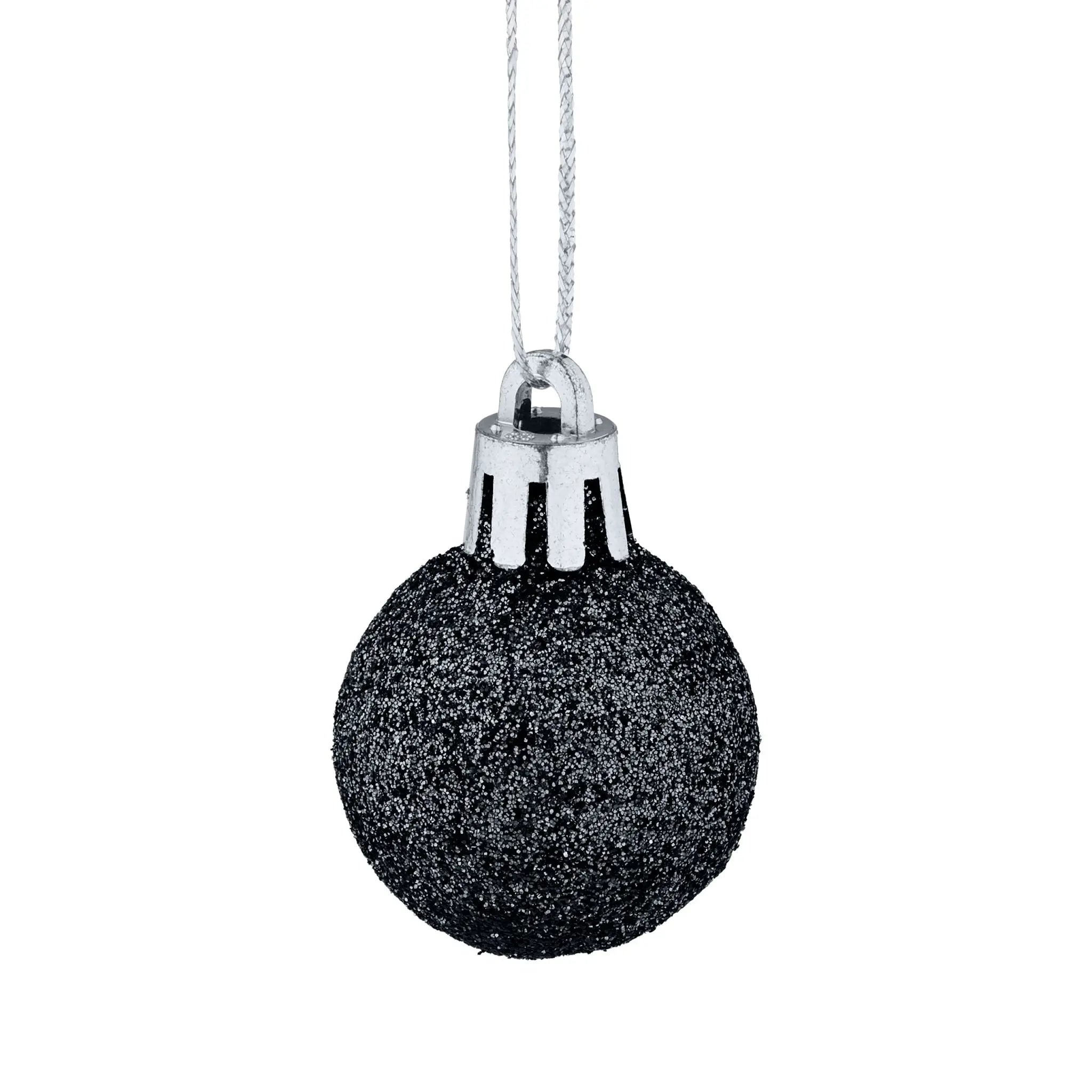 Weihnachtskugeln im 96er-Set Schwarz-Silber von Relaxdays