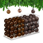 Weihnachtskugeln im 96er-Set Braun-Silber von Relaxdays