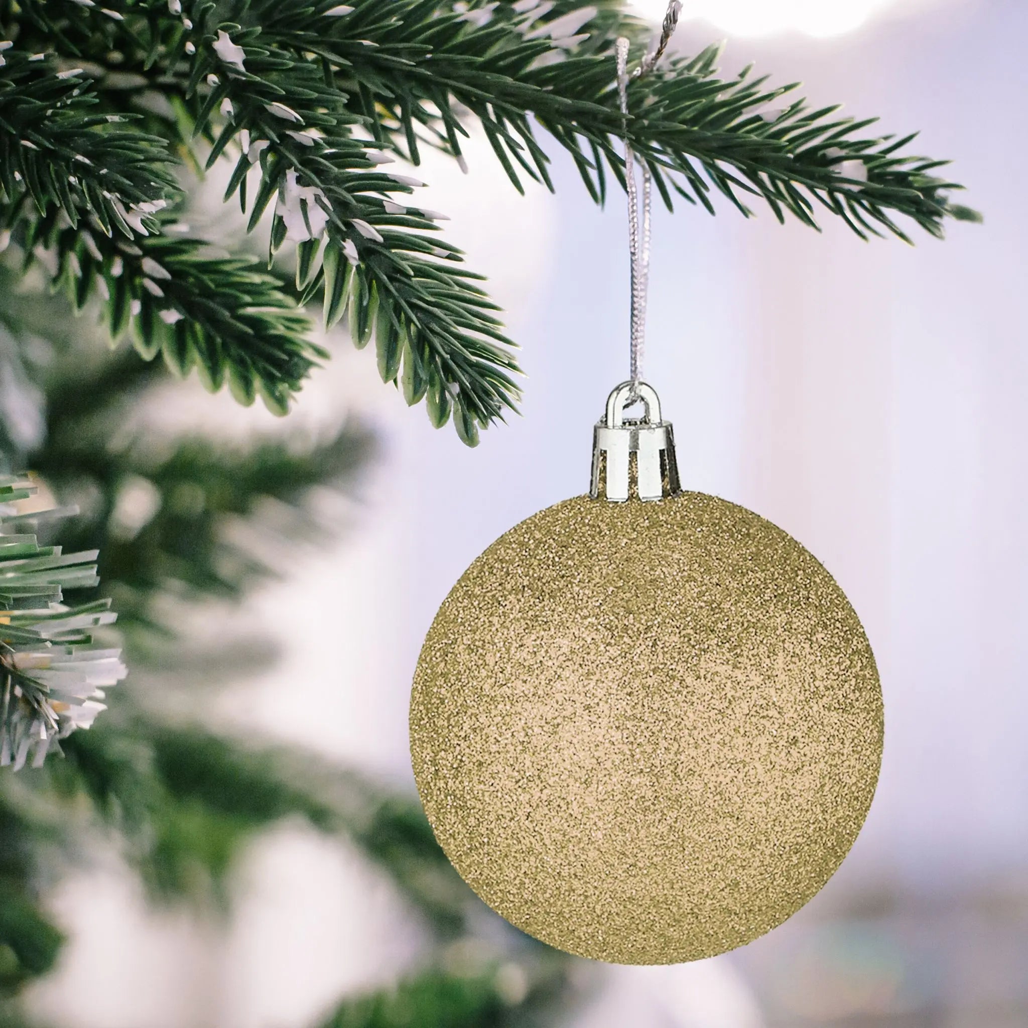 Weihnachtskugeln im 101er-Set Beige-Weiss-Silber von Relaxdays