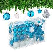 Weihnachtskugeln im 101er-Set Blau-Weiss-Silber von guteszeug.ch