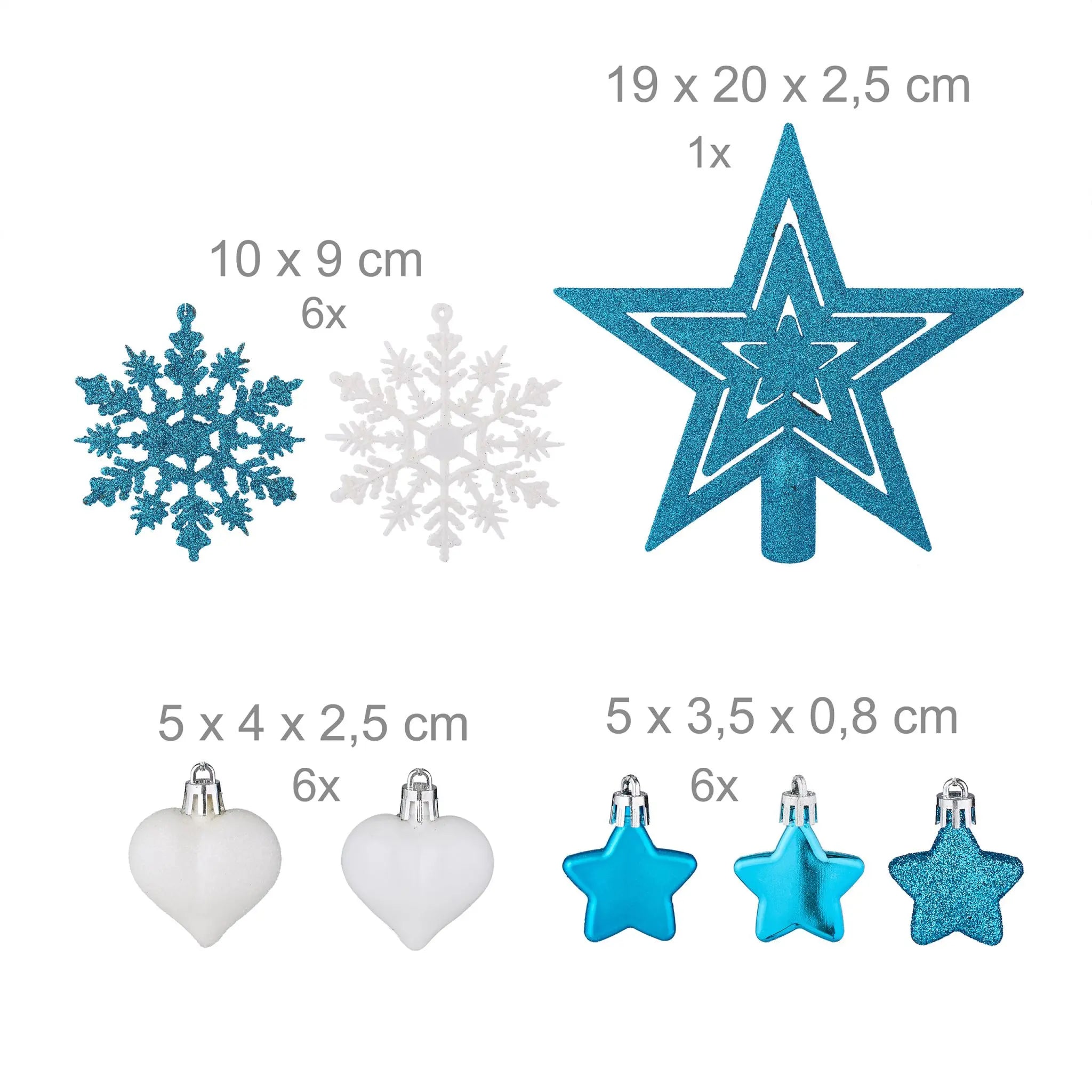Weihnachtskugeln im 101er-Set Blau-Weiss-Silber von guteszeug.ch
