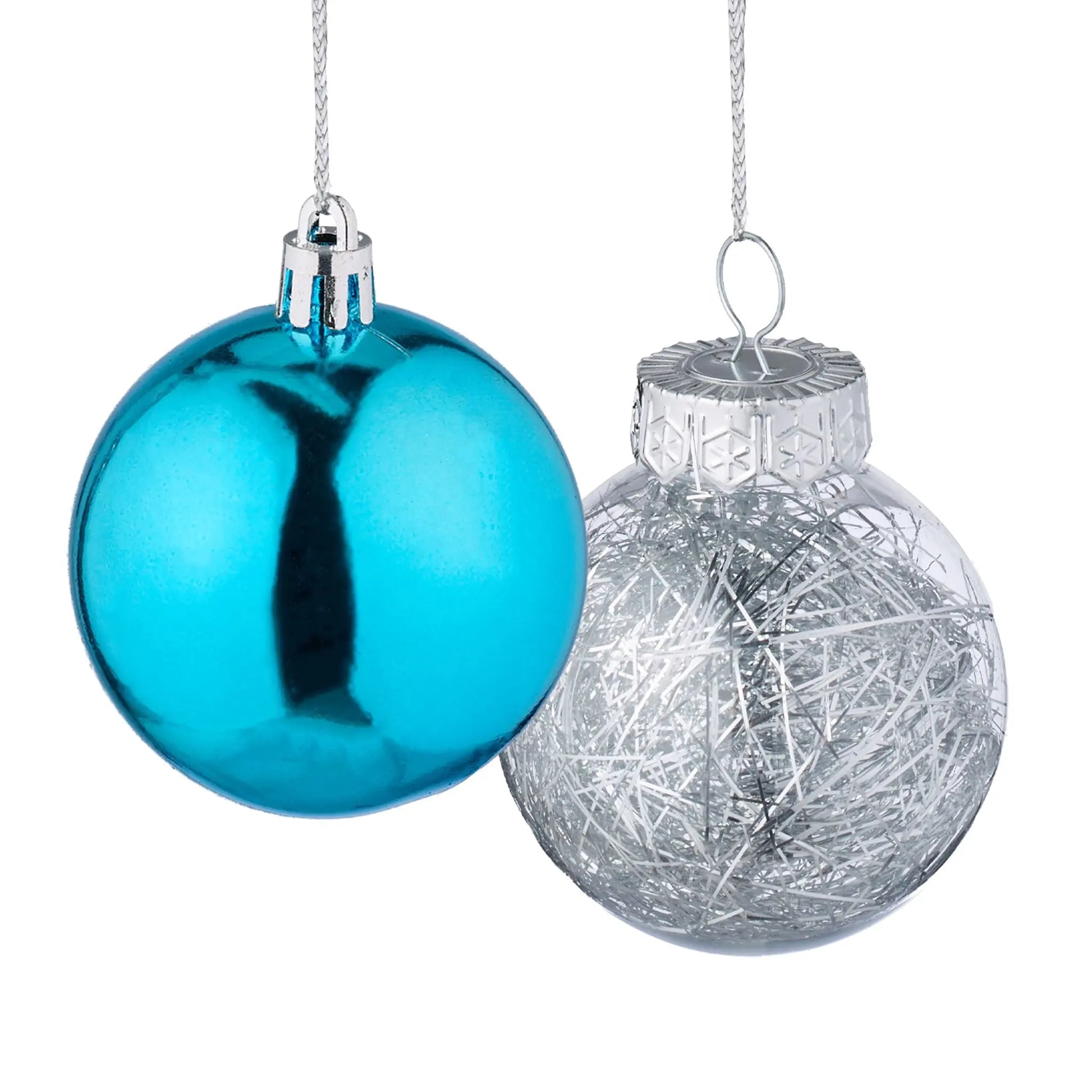 Weihnachtskugeln im 101er-Set Blau-Weiss-Silber von guteszeug.ch