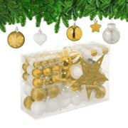 Weihnachtskugeln im 101er-Set Gold-Weiss-Silber von Relaxdays