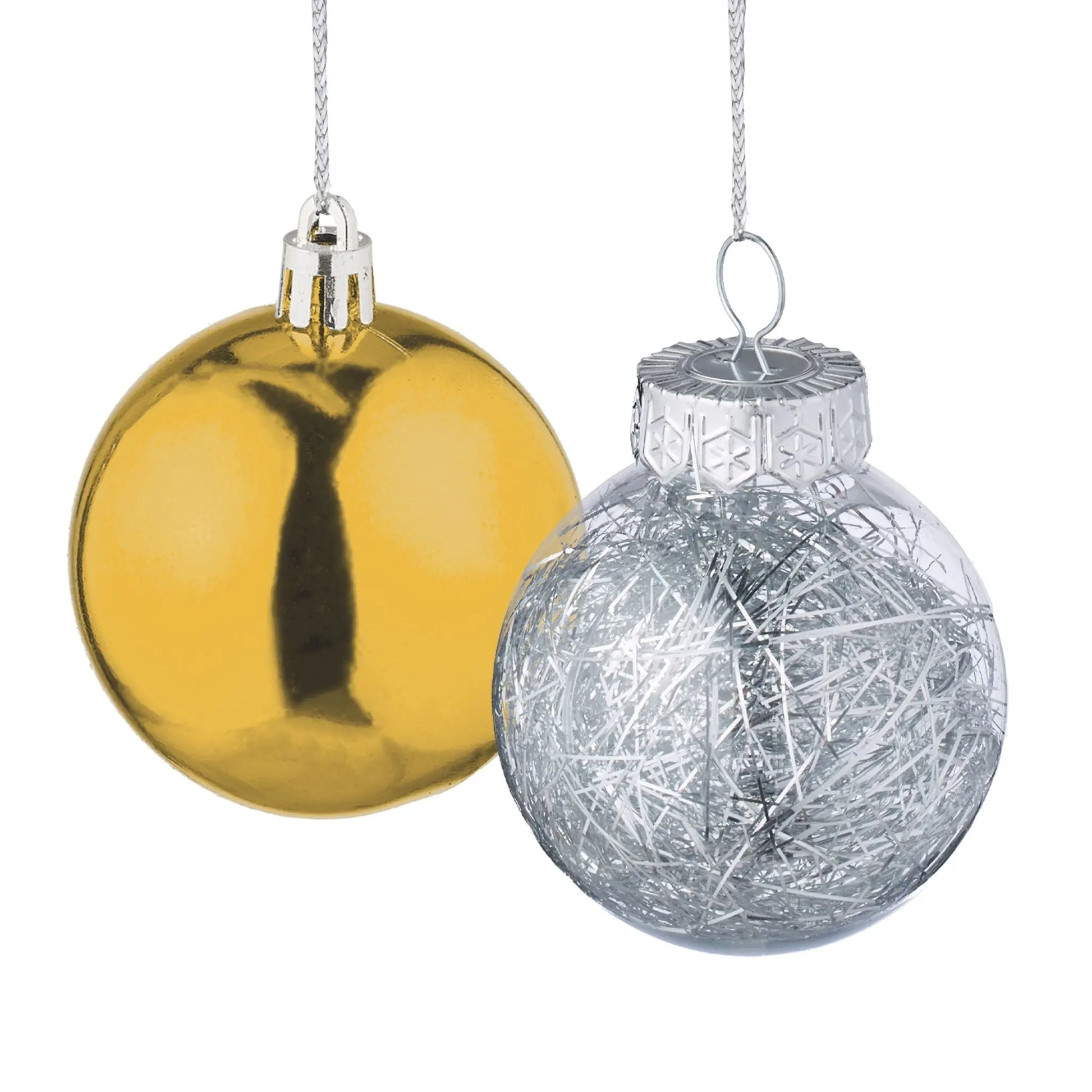 Weihnachtskugeln im 101er-Set Gold-Weiss-Silber von Relaxdays