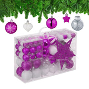 Weihnachtskugeln im 101er-Set Pink-Weiss-Silber von Relaxdays