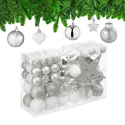 Weihnachtskugeln im 101er-Set Silber-Weiss von Relaxdays