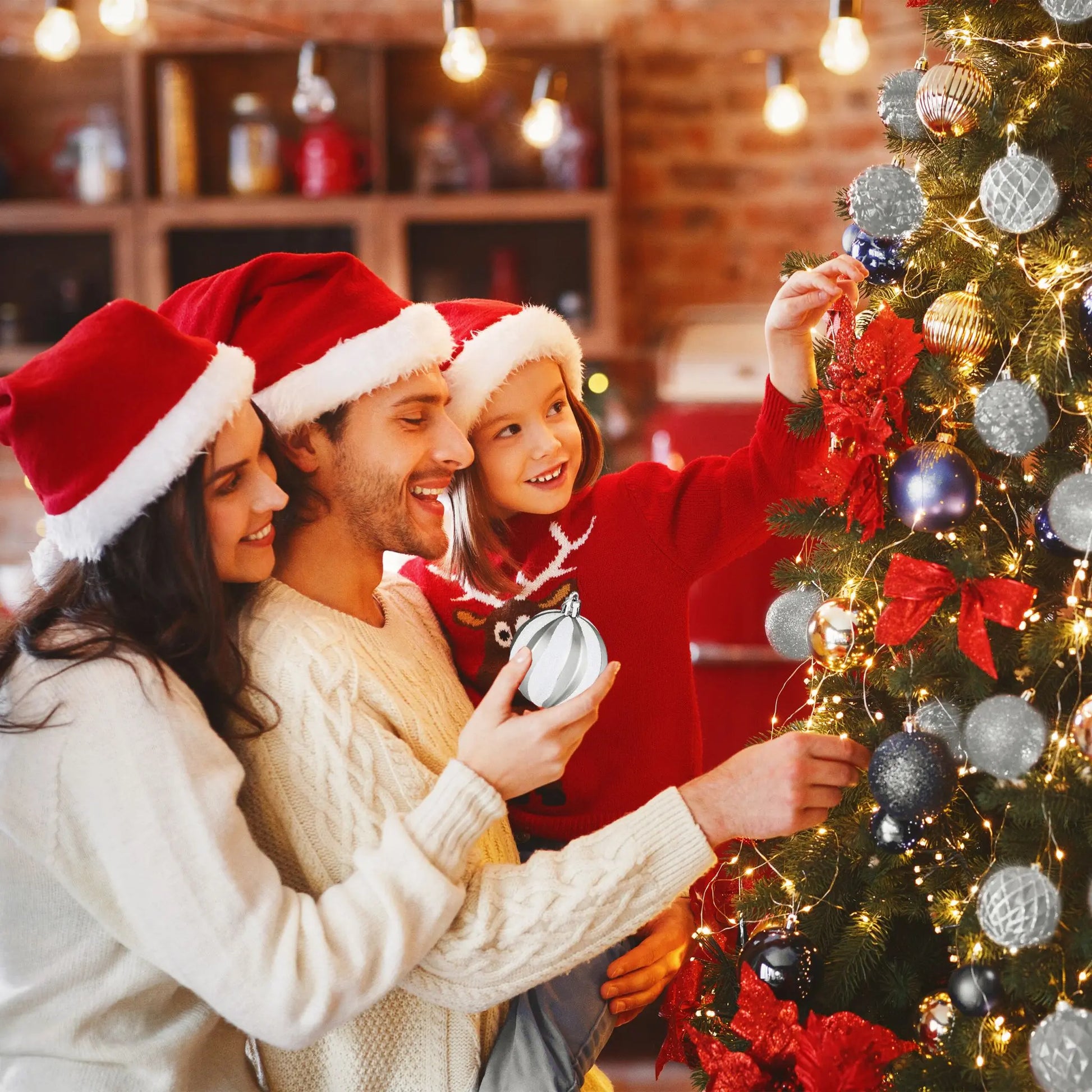 Weihnachtskugeln im 101er-Set Silber-Weiss von Relaxdays