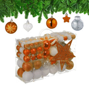 Weihnachtskugeln im 101er-Set Orange-Weiss-Silber von Relaxdays