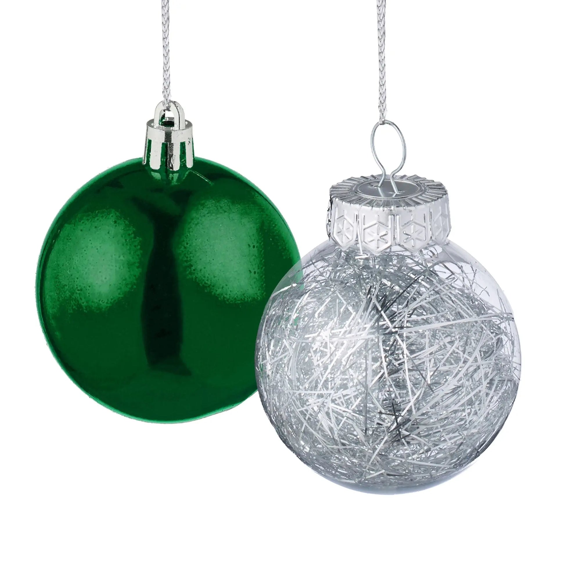 Weihnachtskugeln im 101er-Set Orange-Weiss-Silber von Relaxdays