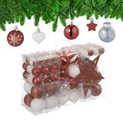 Weihnachtskugeln im 101er-Set Braun-Weiss-Silber von Relaxdays