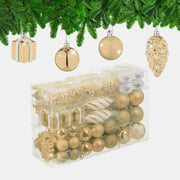 Weihnachtskugeln im 72er-Set Creme-Weiss von Relaxdays