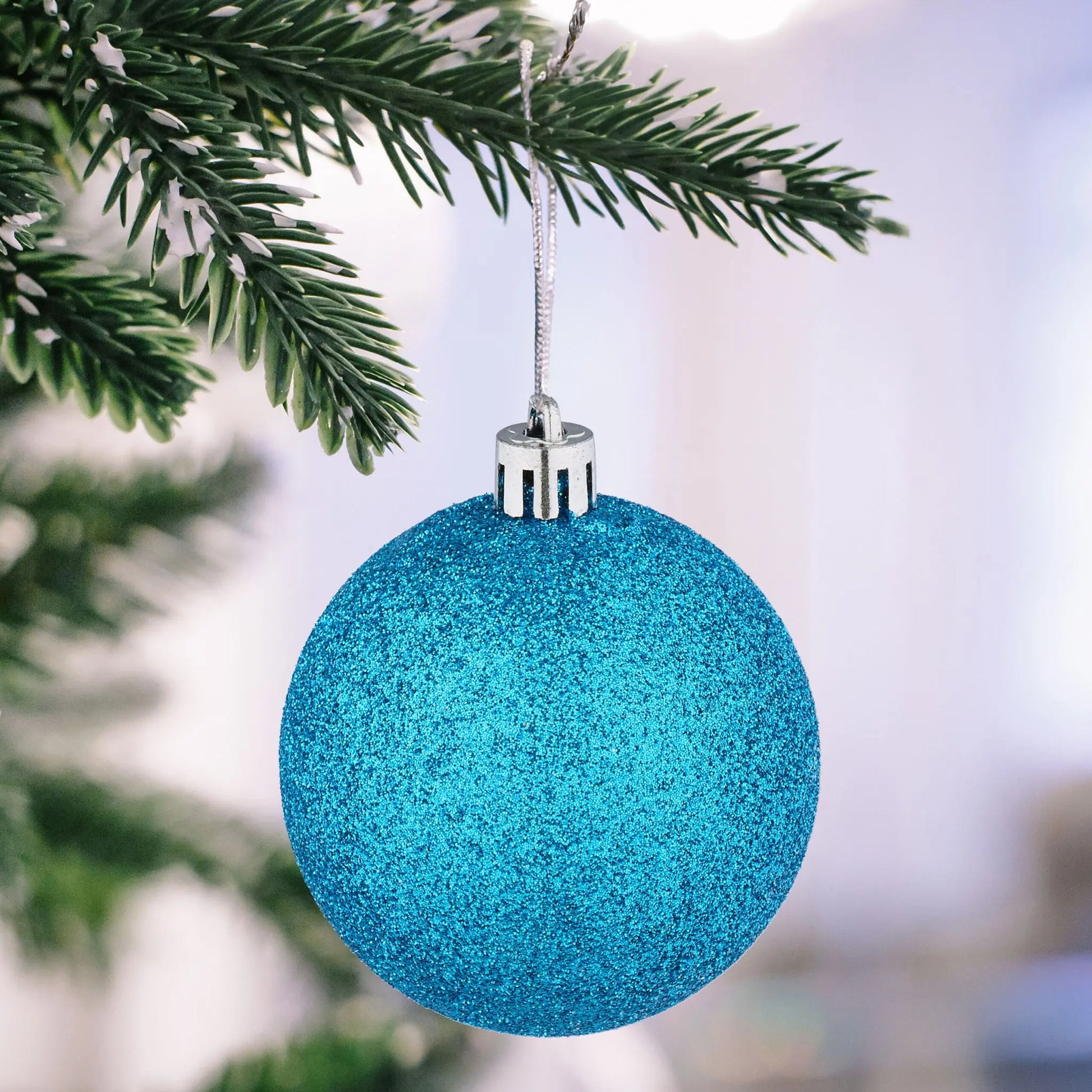 Weihnachtskugeln im 72er-Set Türkis-Weiss von Relaxdays