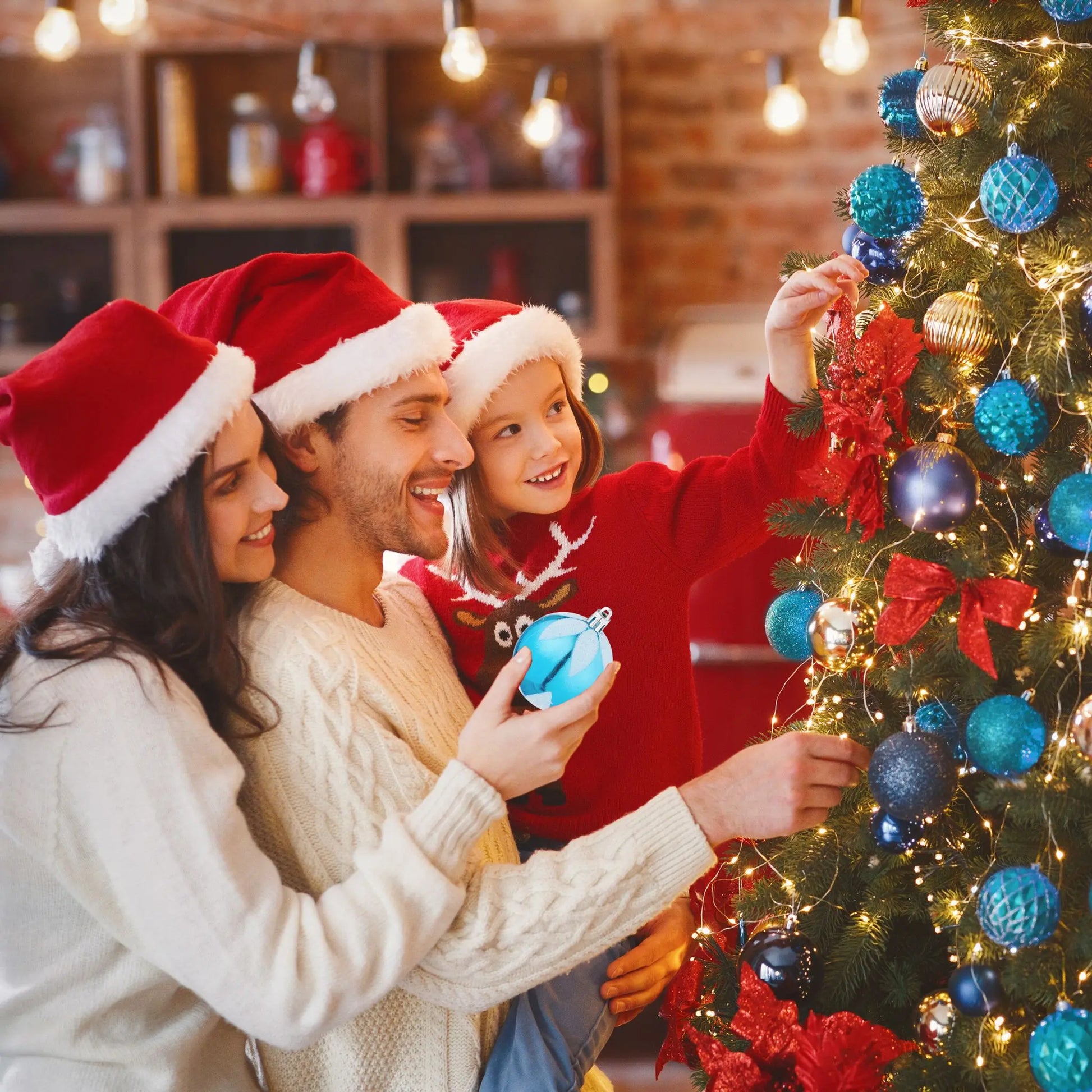 Weihnachtskugeln im 72er-Set Türkis-Weiss von Relaxdays