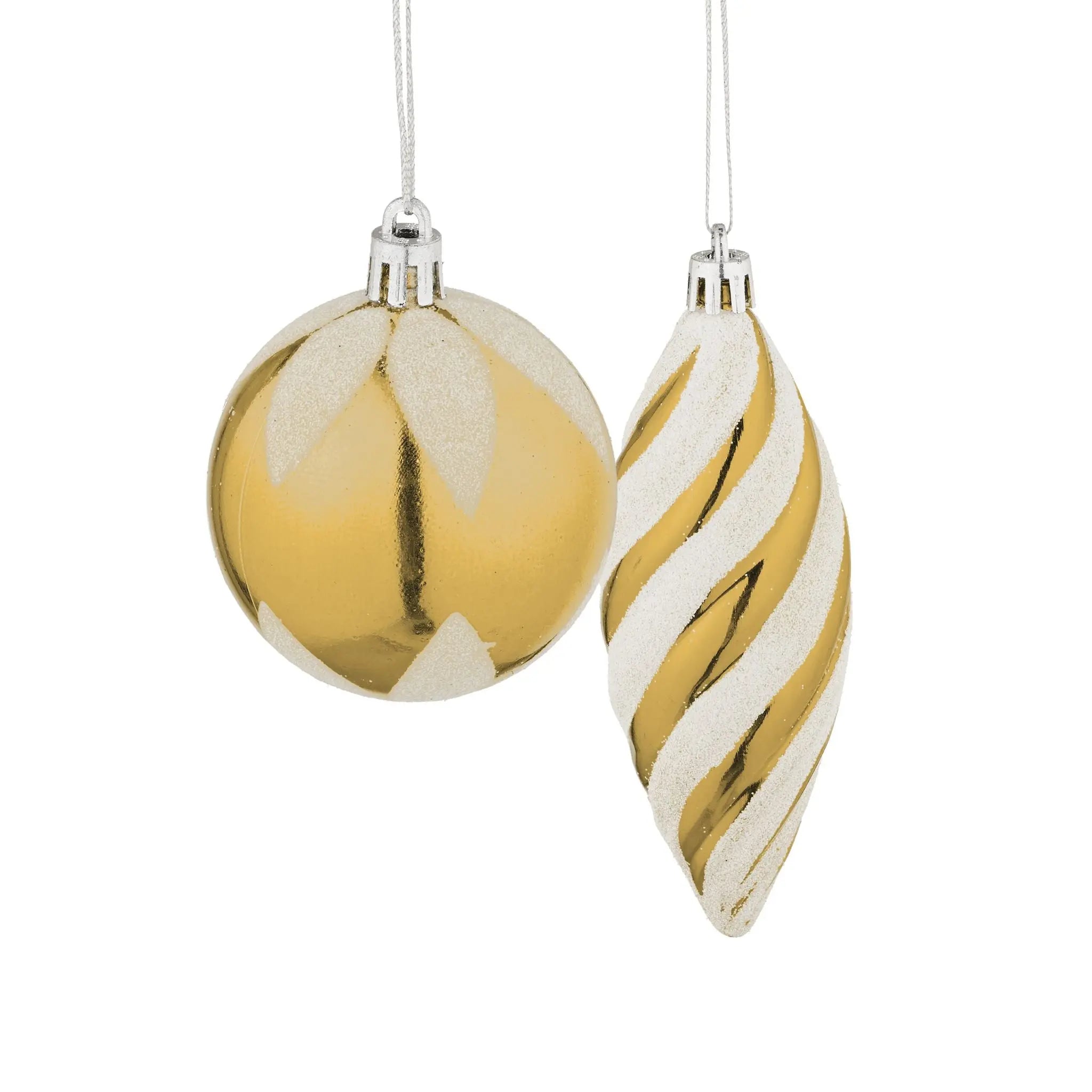 Weihnachtskugeln im 72er-Set Gold-Weiss von Relaxdays