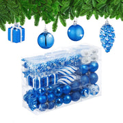 Weihnachtskugeln im 72er-Set Blau-Weiss von Relaxdays