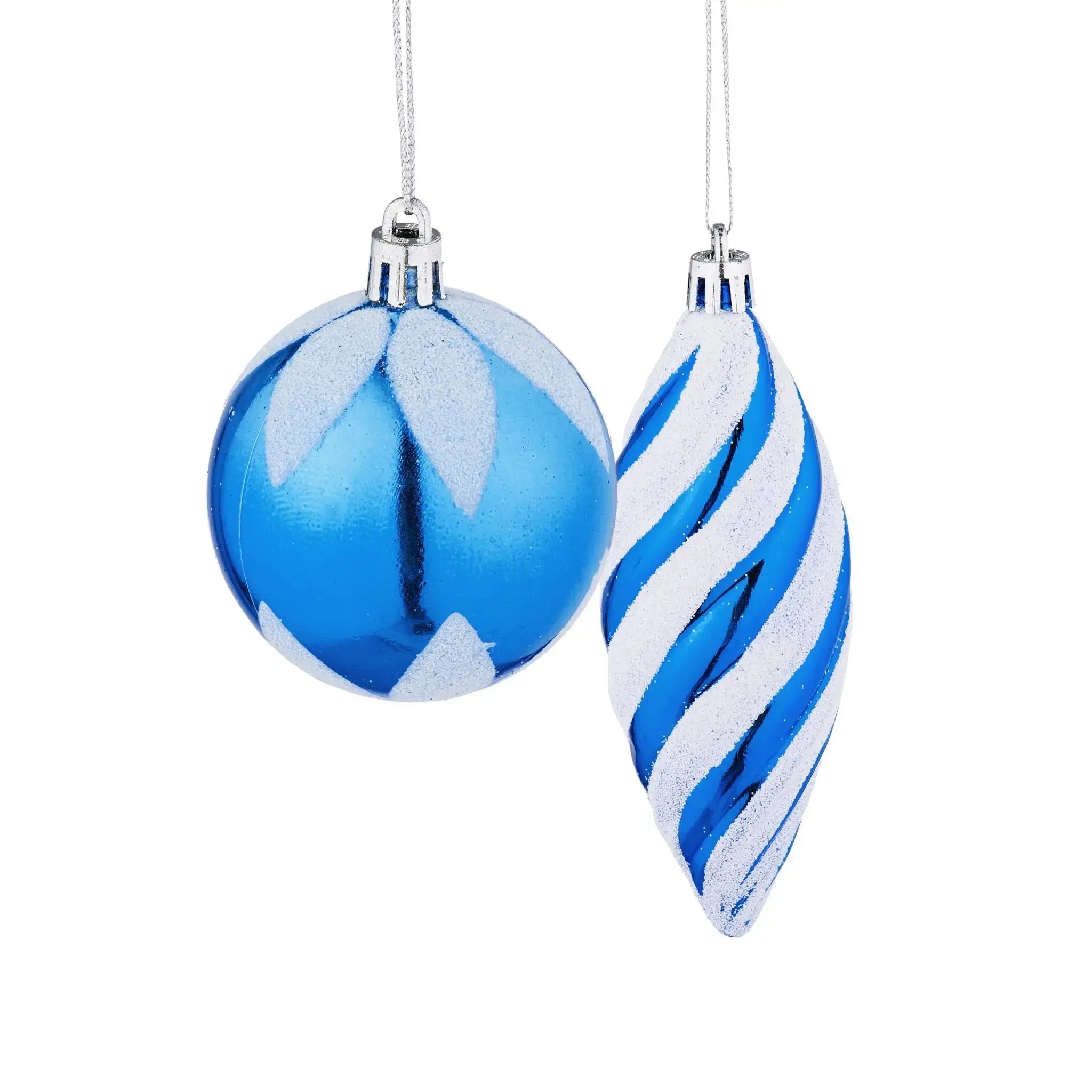 Weihnachtskugeln im 72er-Set Blau-Weiss von Relaxdays